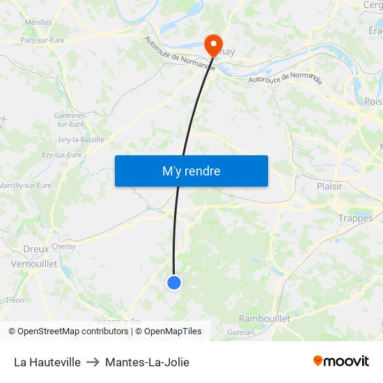 La Hauteville to Mantes-La-Jolie map