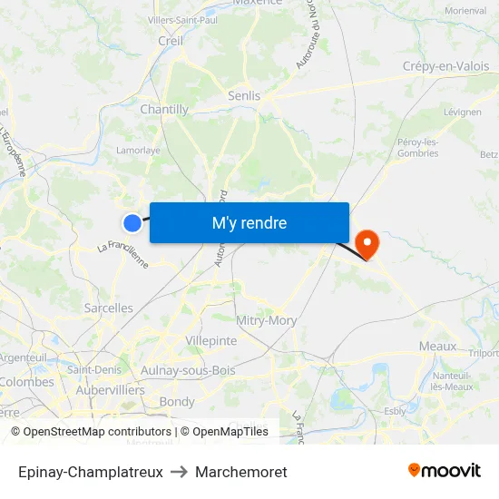 Epinay-Champlatreux to Marchemoret map