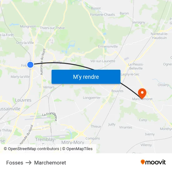 Fosses to Marchemoret map