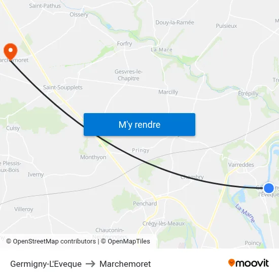 Germigny-L'Eveque to Marchemoret map