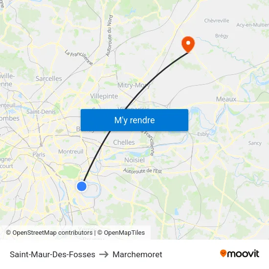 Saint-Maur-Des-Fosses to Marchemoret map