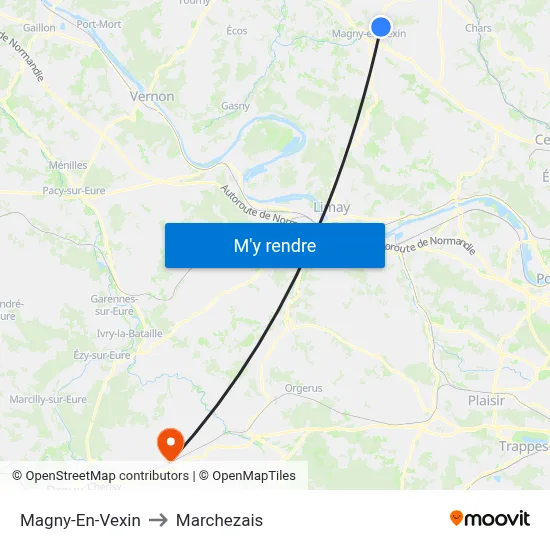Magny-En-Vexin to Marchezais map