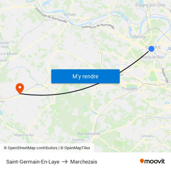Saint-Germain-En-Laye to Marchezais map