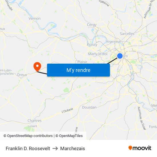 Franklin D. Roosevelt to Marchezais map