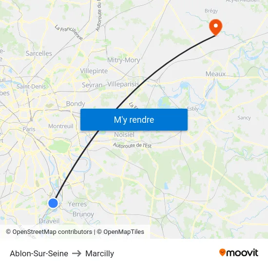 Ablon-Sur-Seine to Marcilly map