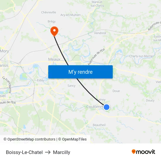 Boissy-Le-Chatel to Marcilly map