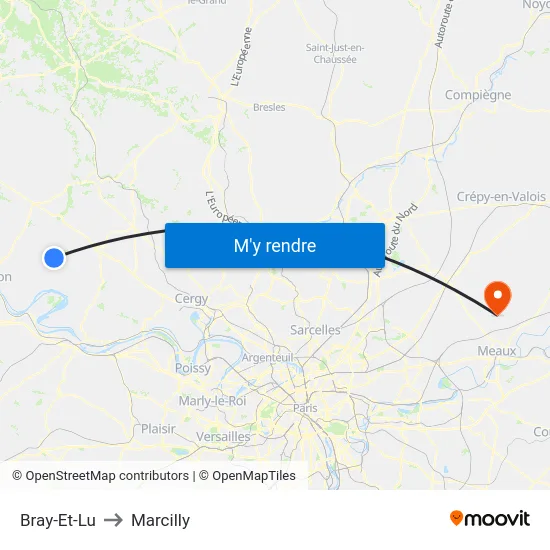 Bray-Et-Lu to Marcilly map