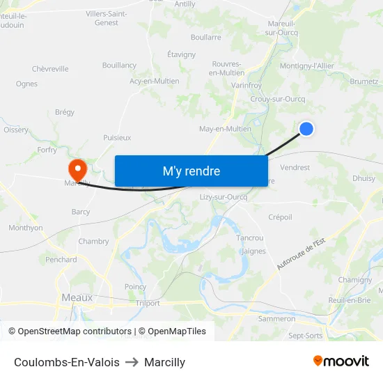 Coulombs-En-Valois to Marcilly map