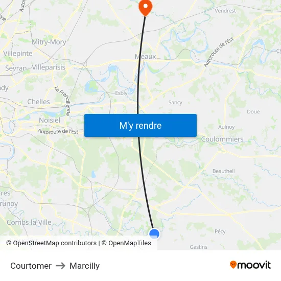 Courtomer to Marcilly map