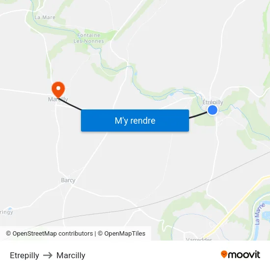 Etrepilly to Marcilly map