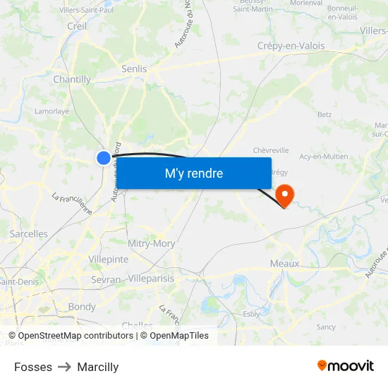 Fosses to Marcilly map