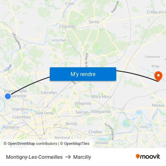 Montigny-Les-Cormeilles to Marcilly map