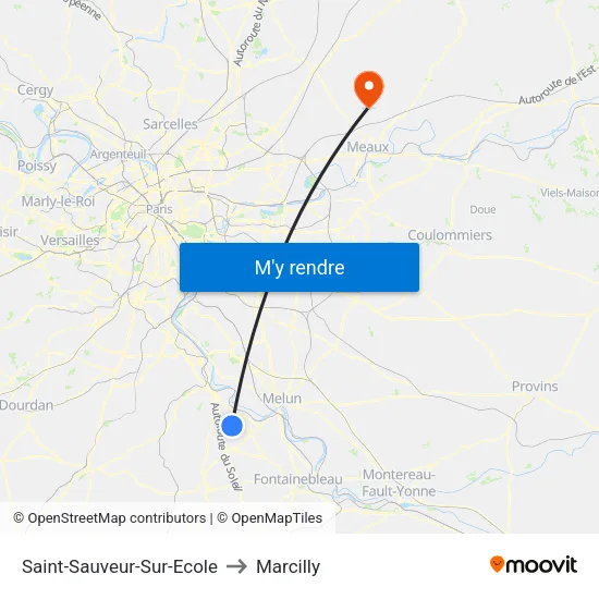 Saint-Sauveur-Sur-Ecole to Marcilly map