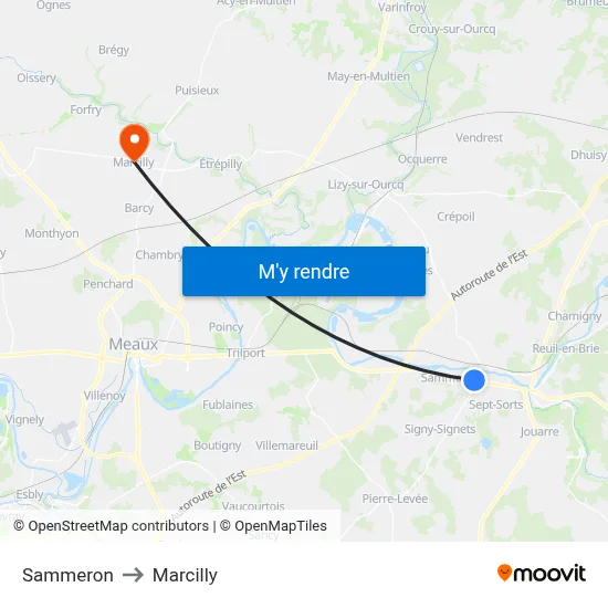 Sammeron to Marcilly map