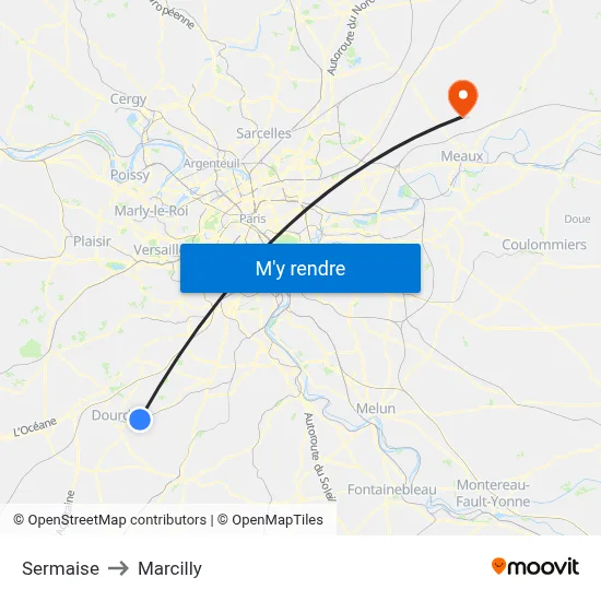 Sermaise to Marcilly map
