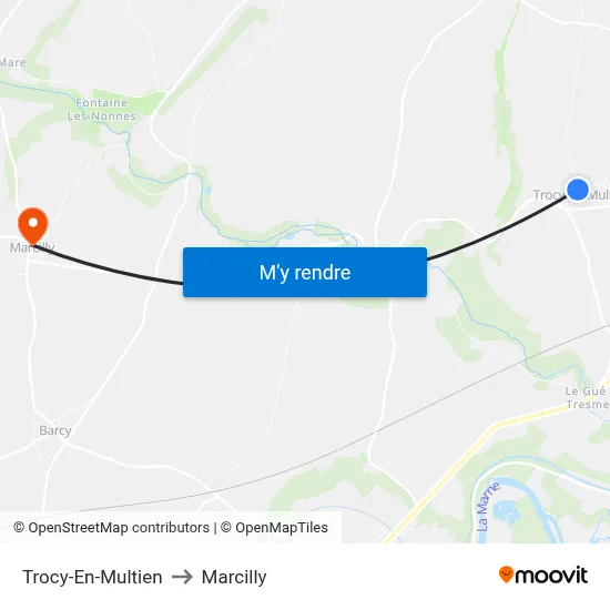Trocy-En-Multien to Marcilly map