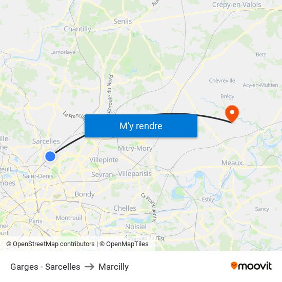 Garges - Sarcelles to Marcilly map