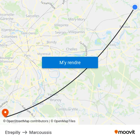 Etrepilly to Marcoussis map