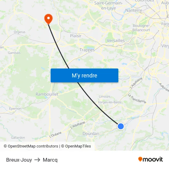 Breux-Jouy to Marcq map