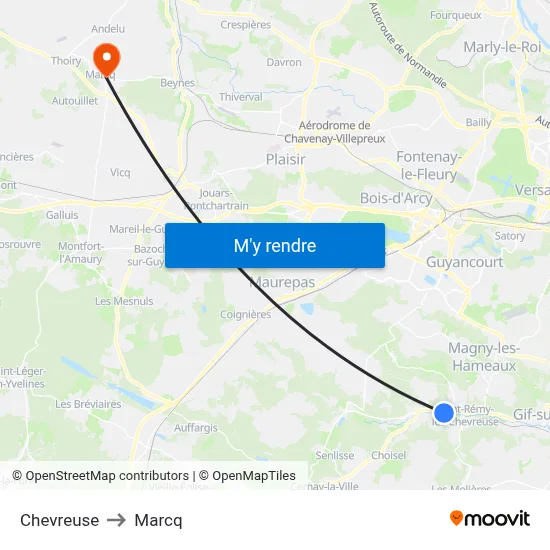 Chevreuse to Marcq map