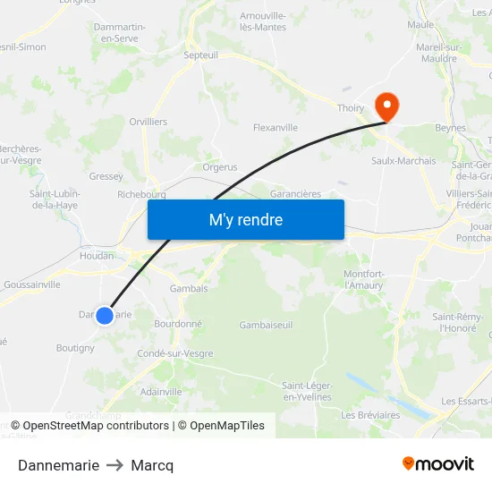 Dannemarie to Marcq map