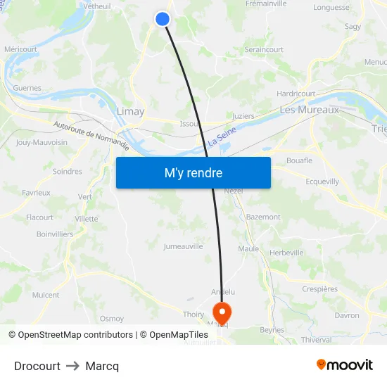 Drocourt to Marcq map