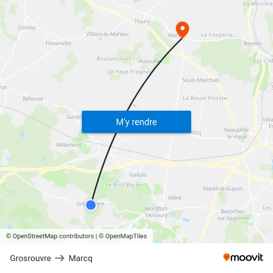 Grosrouvre to Marcq map