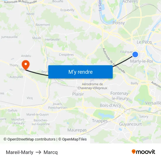 Mareil-Marly to Marcq map
