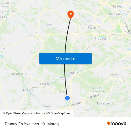 Prunay-En-Yvelines to Marcq map