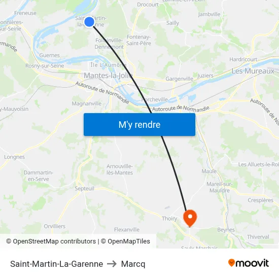 Saint-Martin-La-Garenne to Marcq map