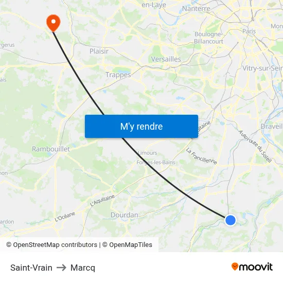 Saint-Vrain to Marcq map