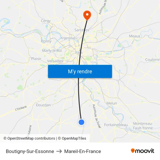 Boutigny-Sur-Essonne to Mareil-En-France map