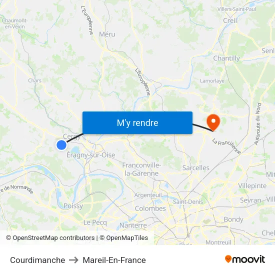 Courdimanche to Mareil-En-France map