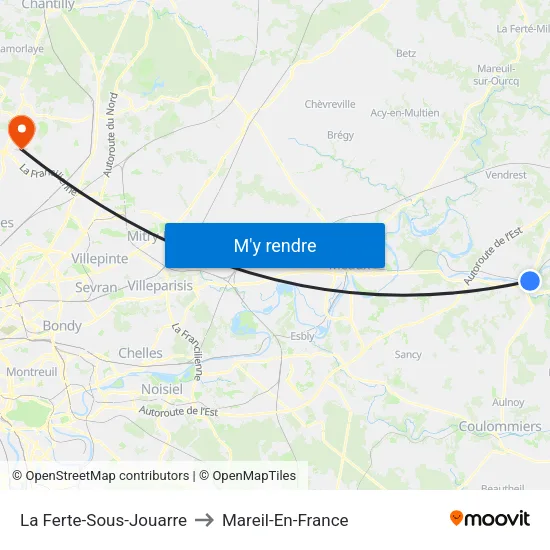 La Ferte-Sous-Jouarre to Mareil-En-France map