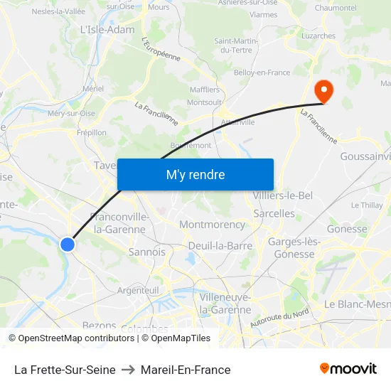 La Frette-Sur-Seine to Mareil-En-France map
