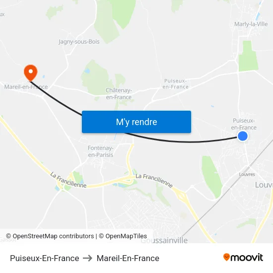 Puiseux-En-France to Mareil-En-France map
