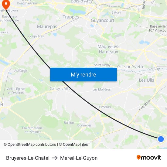 Bruyeres-Le-Chatel to Mareil-Le-Guyon map