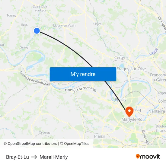 Bray-Et-Lu to Mareil-Marly map