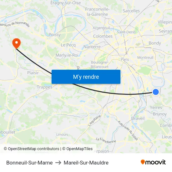 Bonneuil-Sur-Marne to Mareil-Sur-Mauldre map