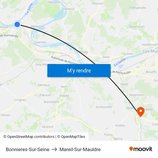 Bonnieres-Sur-Seine to Mareil-Sur-Mauldre map