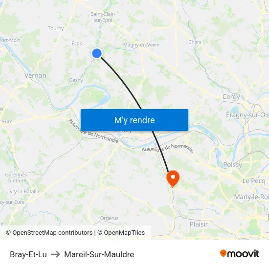 Bray-Et-Lu to Mareil-Sur-Mauldre map