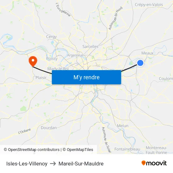 Isles-Les-Villenoy to Mareil-Sur-Mauldre map