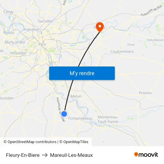 Fleury-En-Biere to Mareuil-Les-Meaux map