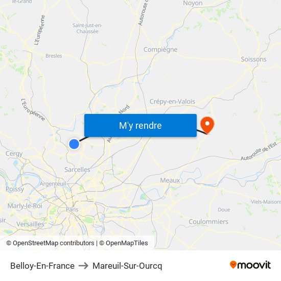 Belloy-En-France to Mareuil-Sur-Ourcq map
