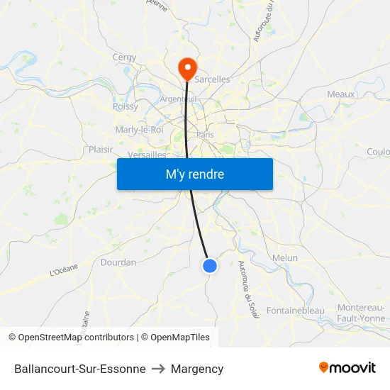 Ballancourt-Sur-Essonne to Margency map