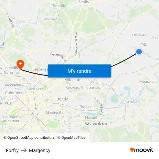 Forfry to Margency map
