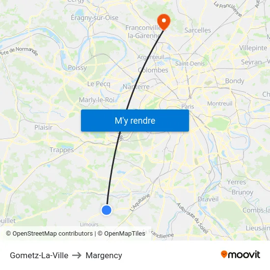 Gometz-La-Ville to Margency map