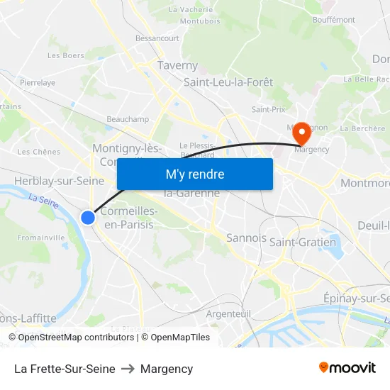 La Frette-Sur-Seine to Margency map