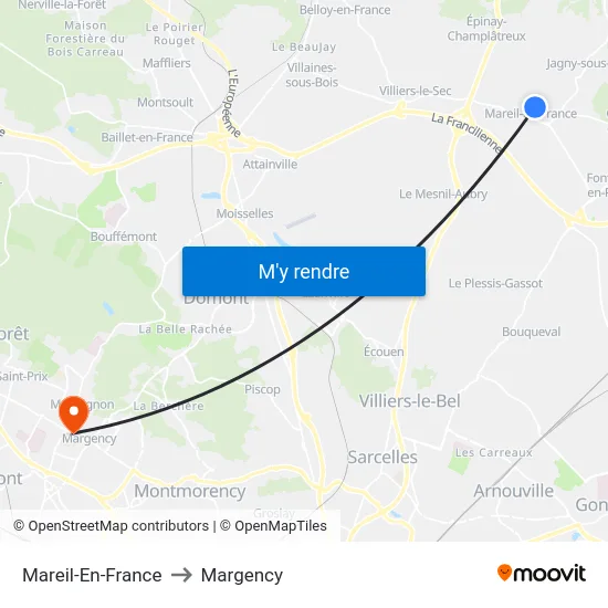 Mareil-En-France to Margency map