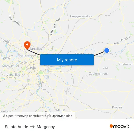 Sainte-Aulde to Margency map